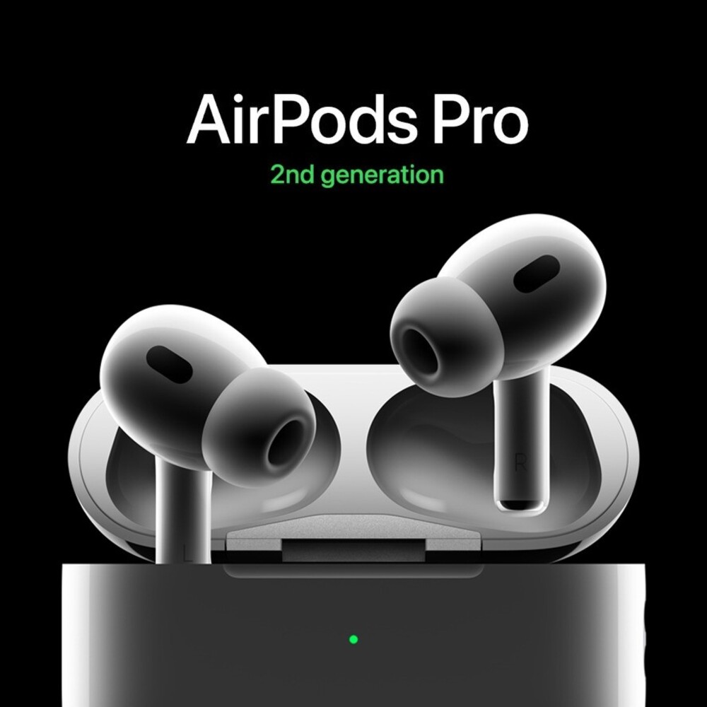 Apple AirPods Pro 2nd generation wireless earbuds with white charging case